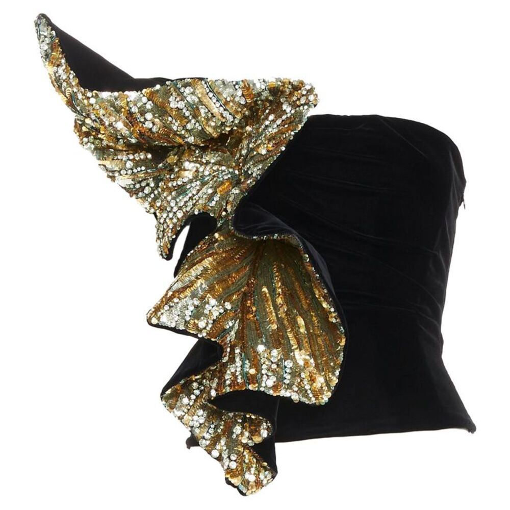 Alexandre Vauthier Crystal Ruffle Top